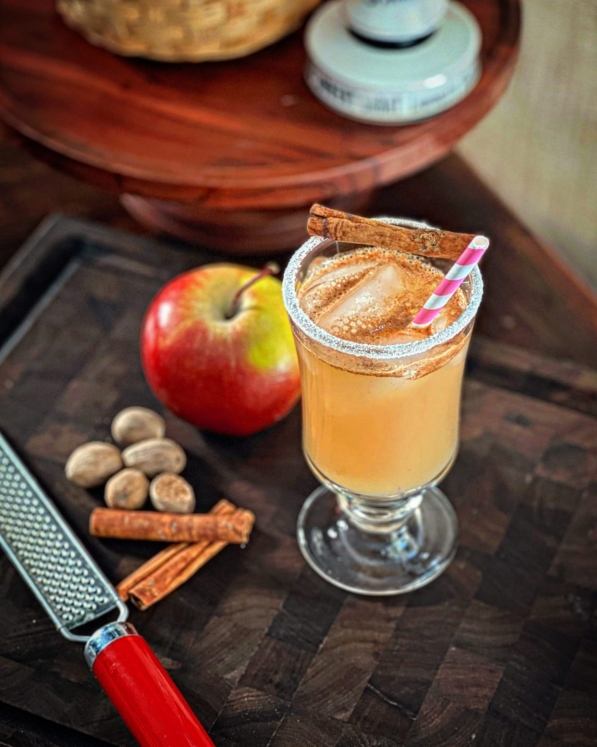 Drink in a Glass with Apple Cinnamon and Nutmeg Drink in a Glass with Apple Cinnamon and Nutmeg
