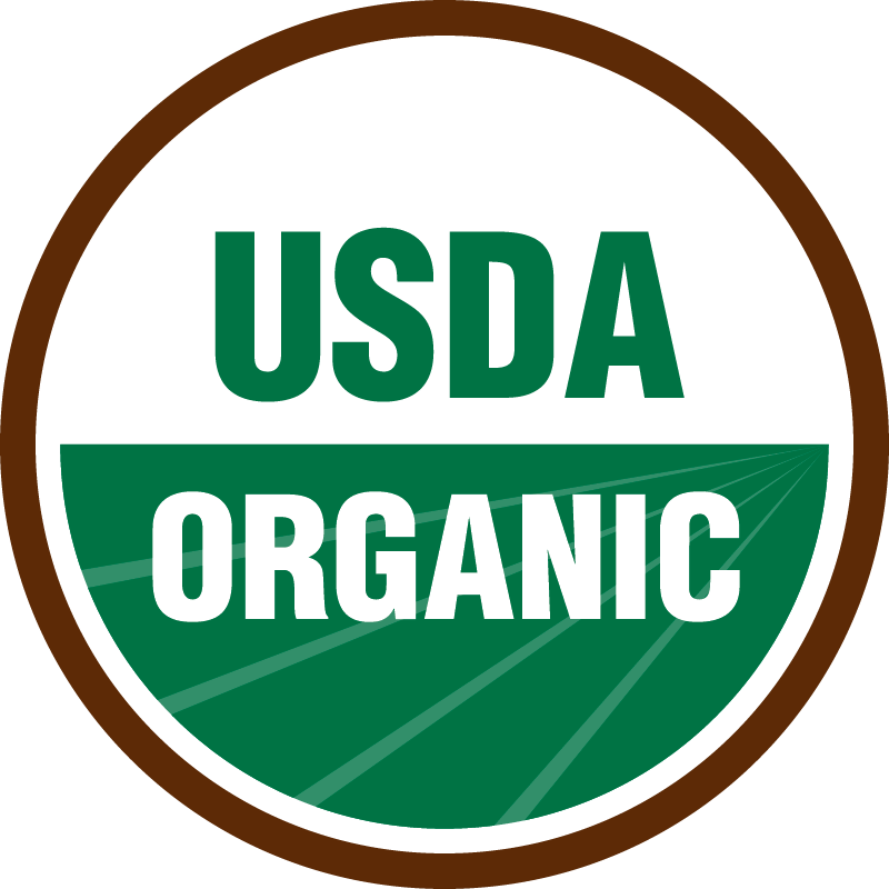 USDA Organic Brown and Green Logo with a Transparent Background