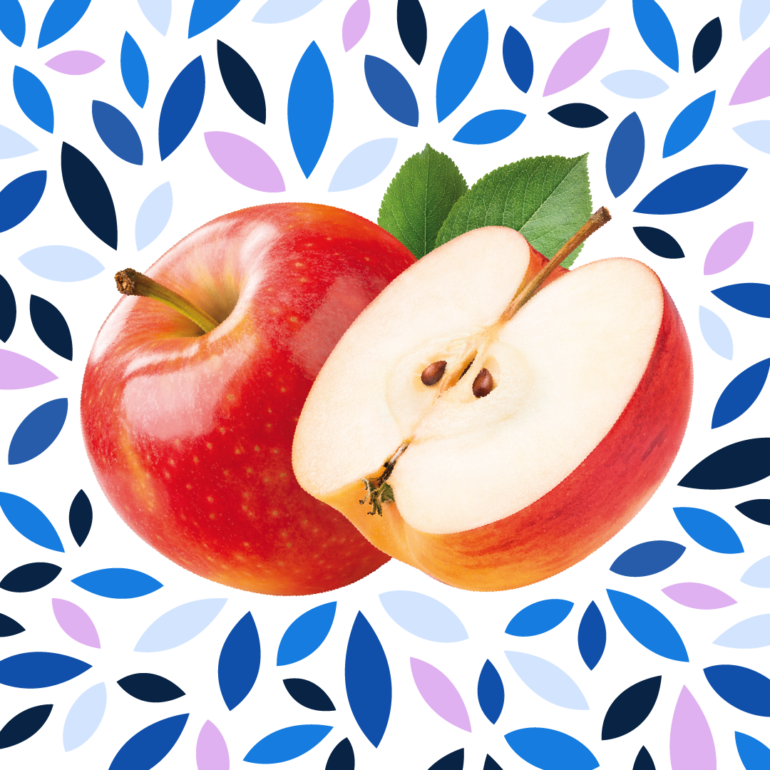 Apples with Multicolor Leaf Illustration and Transparent Background
