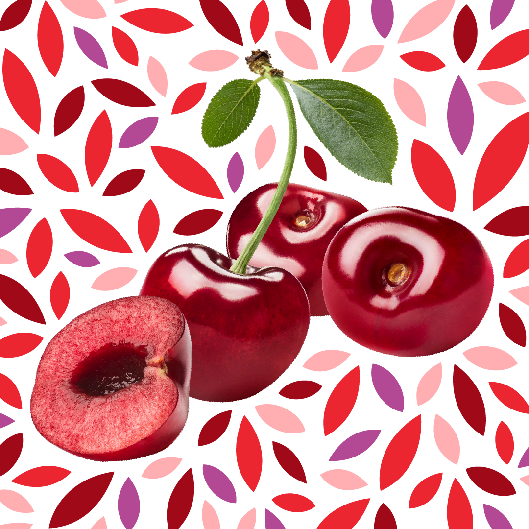 Cherries with Multicolor Leaf Illustration and Transparent Background