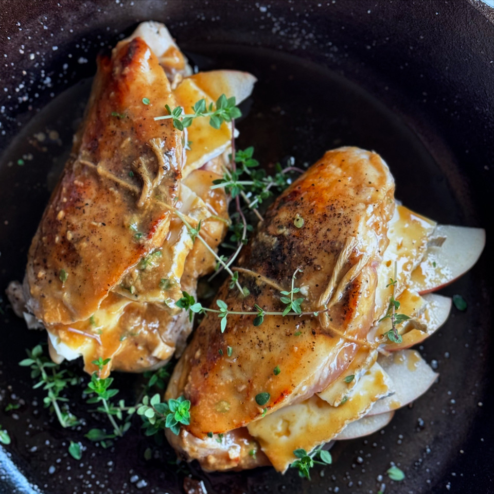 Fuji Apple and Brie Stuffed Roasted Chicken Breast