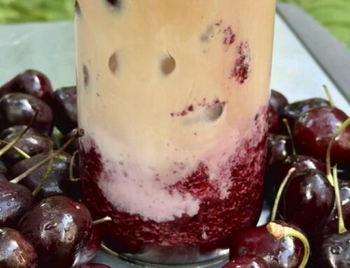 Iced Cherry Oatmilk Latte